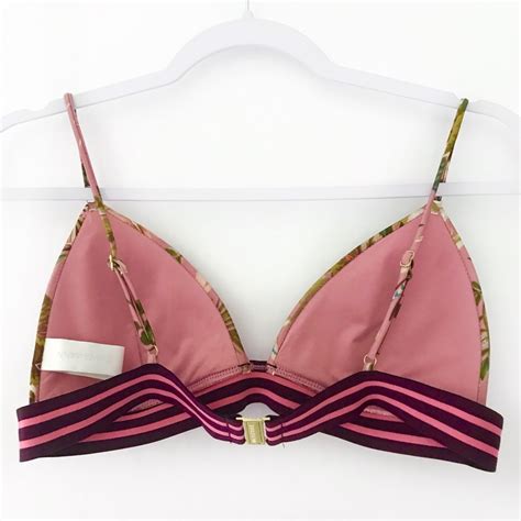 Zimmermann Pink Floral Triangle Bikini Top Gem