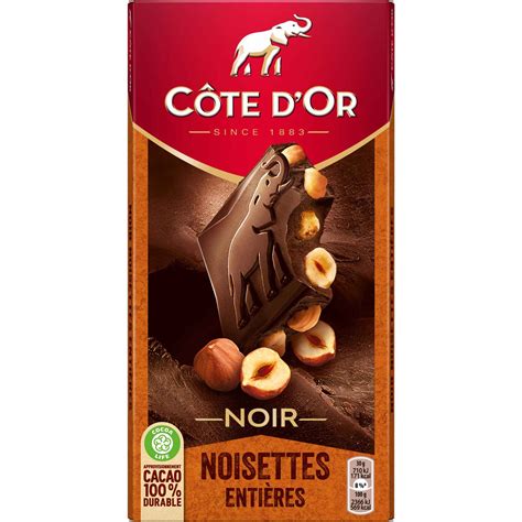 Tablete De Chocolate Negro Com Avelã Côte Dor Emb 180 Gr