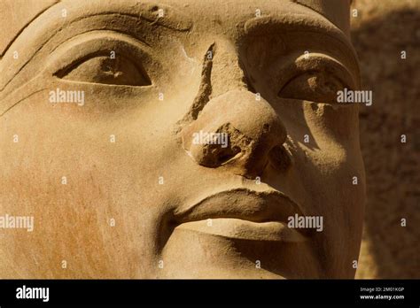 Statue Of Amun Ra Detail Telephoto Temple Of Karnak El Karnak