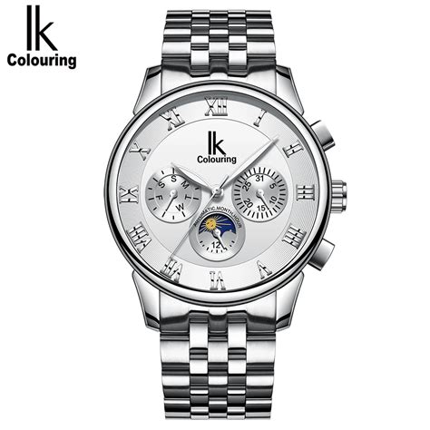 IK Colouring Automatic Watch Men Moon Phase Auto Date Day Mechanical