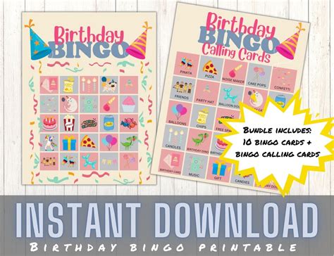 Birthday Bingo Printable Bundle - Etsy