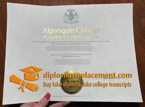 How To Order A Fake Algonquin College Diploma Replica In Canada