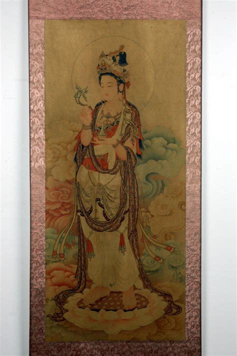 Scroll Wall Art Kwan Yin Goddess Kuan Guan Quan 49 L Ebay