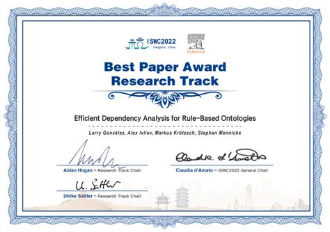 Best Paper Award At Iswc International Center For Computational