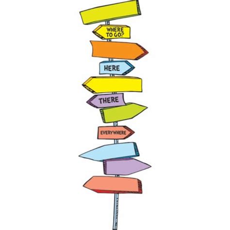 Eureka Eu 847003bn Dr Seuss Blank Directional Signs Mini Bulletin Board