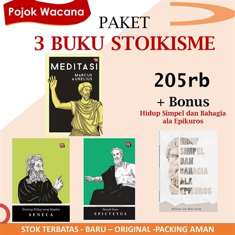 Paket Buku Stoa Bonus Epikuros Meditasi Marcus Aurelius Tentang