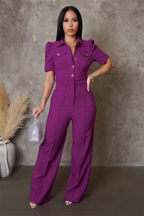 Classic Purple Jumpsuit Women S Etsy