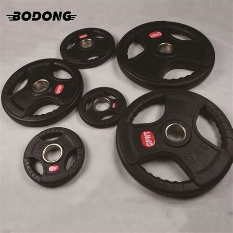 Black 50kg Rubber Weight Plate Gym Exercise Equipment Iron Barbell