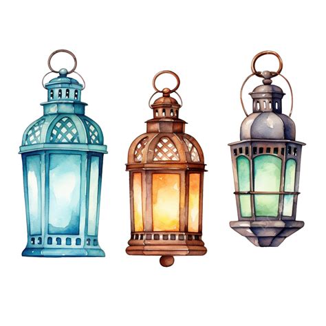 Watercolor Lantern Clip Art Watercolor Hand Draw Png Transparent