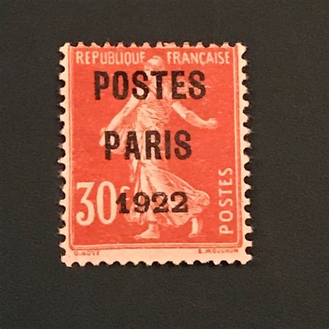 France 1922 Preo 30 Centimes Poste Paris Expertised Catawiki