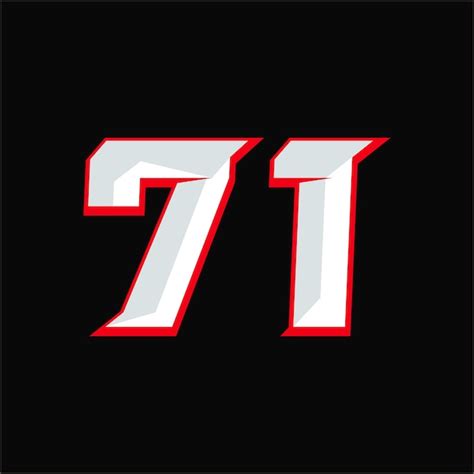 Premium Vector | Number racing 71 design logo