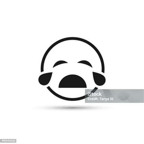 Menangis Ikon Garis Tersenyum Vektor Terisolasi Emoticon Ilustrasi Stok