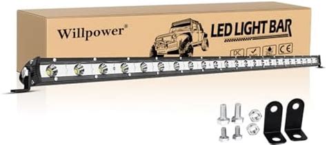 Willpower 32 LED Work Light Bar Two Row Curved 180W Spot Flood Combo