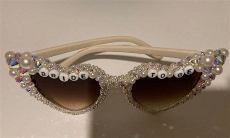 Encrusted Pearl And Ivory Heart Shaped Bride To Be Sunglasses Etsy