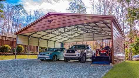 30x25x8 Metal Carport Vertical Roof Eagle Carports