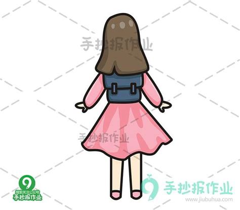 小女孩背书包上学简笔画卡通 简笔画图片大全 普车都