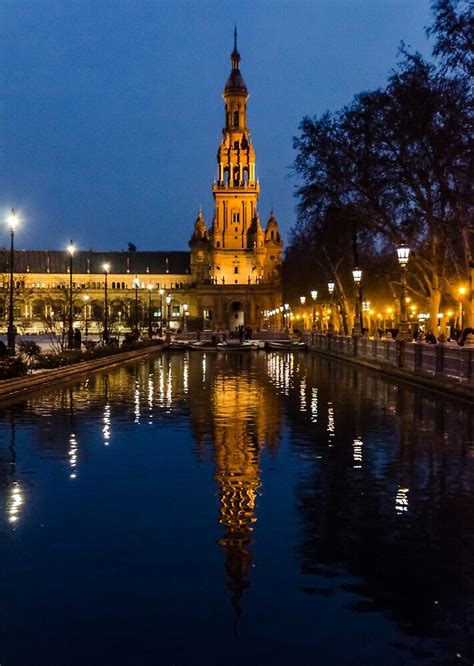 "Plaza de Espana at night - Seville" by Andrea Mazzocchetti | Redbubble