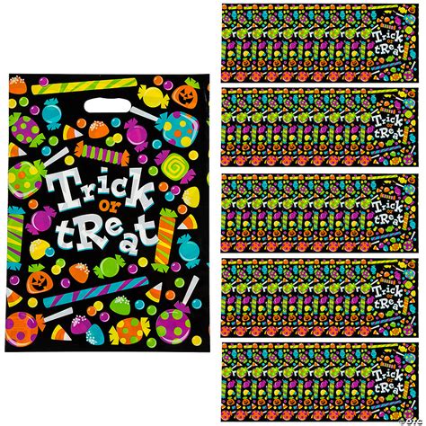 12 12 X 17 Bulk 50 Pc Large Sweet Halloween Trick Or Treat Plastic