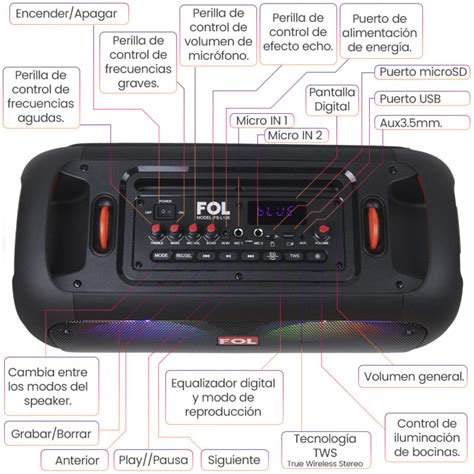 Fs L Speaker Tws Recargable Con Micr Fono Inal Mbrico Luz Y Control