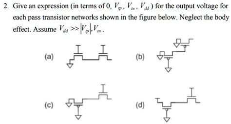 SOLVED Give An Expression In Terms Of VVV For The Output Voltage For