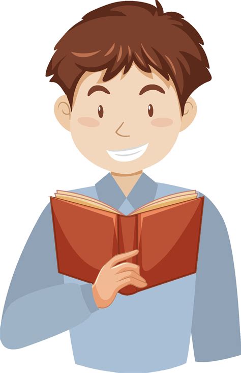 Cartoon Flat Style Of A Man Reading Book 11743636 Vector Art At Vecteezy