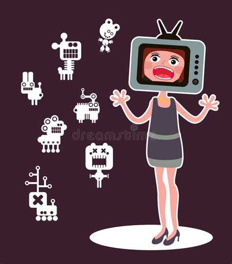 Tv Head Woman Stock Illustrations 305 Tv Head Woman Stock