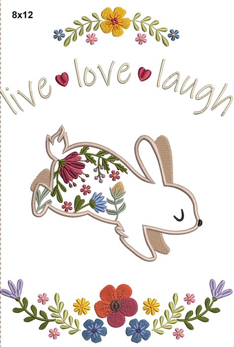 Floral Animal Applique 1 Rabbit Oregonpatchworks