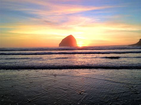 Sunset At Cape Kiwanda Pacific City Oregon On 2113 By Crystal