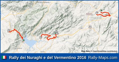 Streckenverlauf Rally Dei Nuraghi E Del Vermentino 2016 CRZ