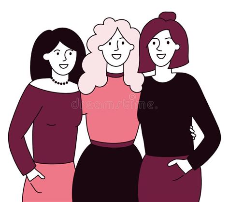 Three Women Standing Together Stock Illustrations 255 Three Women