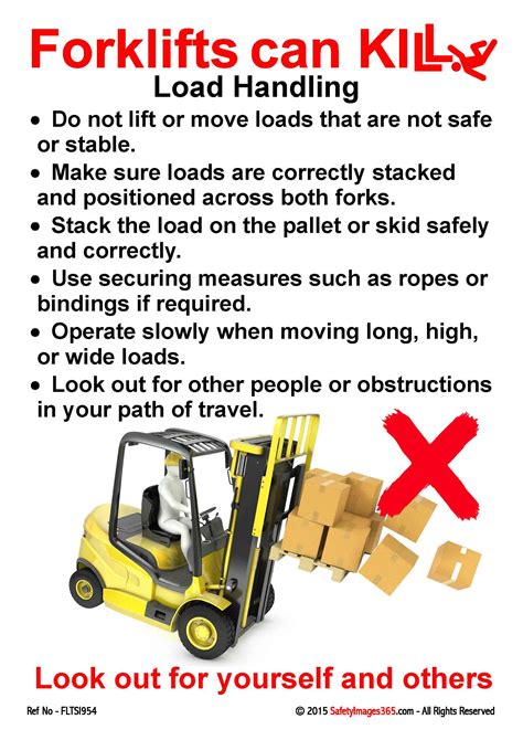 Fork Lift Safety Posters Forklifts Can Kil Load Handling Safety Posters