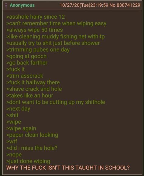 Anon Shaves Ass Crack R Greentext Greentext Stories Know Your Meme