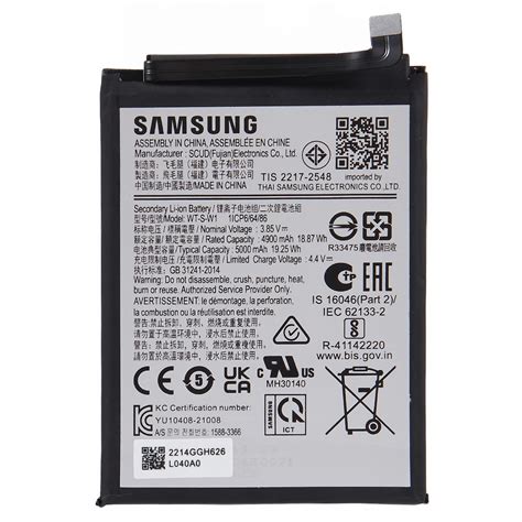 For Samsung Galaxy A14 5g 3 85v 4900mah Li Ion Polymer Battery Assembly Part Encode Wt S W1