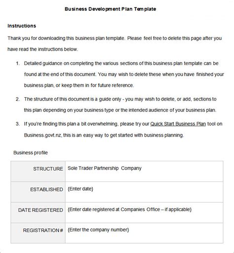 Business Plan Templates Nz Business Form Templates