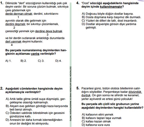 8 Sınıf Türkçe Deyimler ve Atasözleri Konusu Soruları Online Testi Çöz