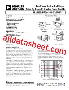 ADA4853 1AKSZ RL Datasheet PDF Analog Devices