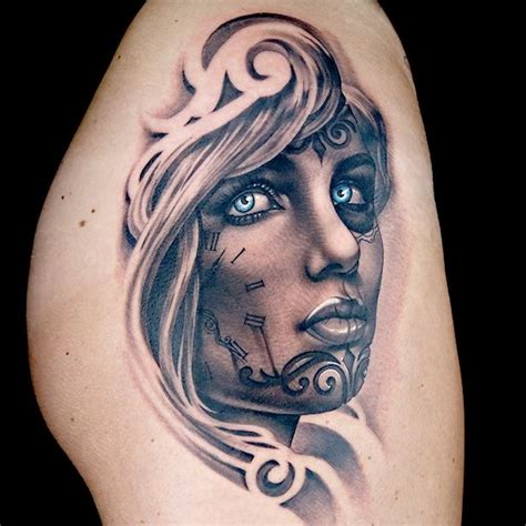 Surrealistic Female Portrait Tattoo By Anthony Michaels Ink Master