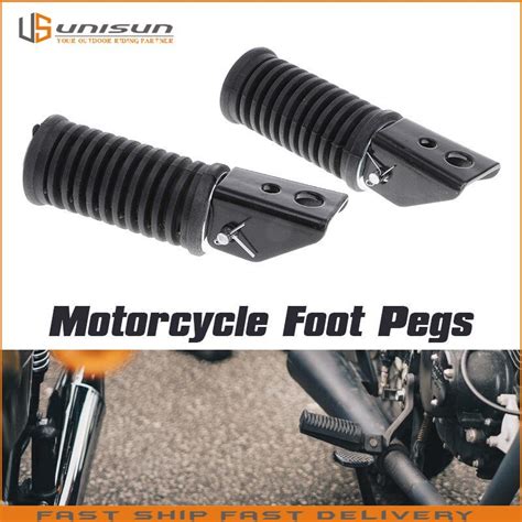 Pair Motorcycle Rear Foot Pegs Plate Footrest Rubber Pad Grip Cover