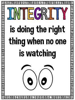 Integrity Poster by Inspire in 5th | TPT