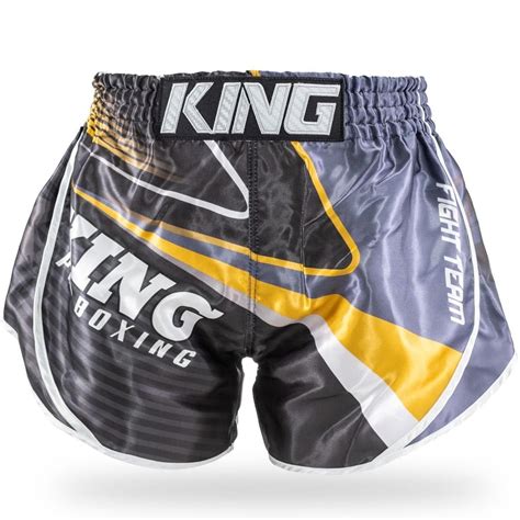 KING PRO BOXING Muay Thai Shorts KPB Striker 1 Schwarz Grau L L