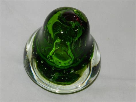 Vintage LEFTON Art Glass CONTROLLED Bubble Green PEAR Shaped Etsy