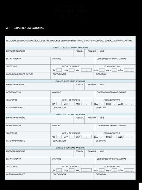 Formato Único de Hoja de Vida 2024 Descarga Gratis