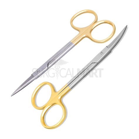 2 TC Iris Scissors Set 4 5 Straight Curved Surgical Mart