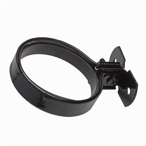 Zinc Plated Round Screw To Wall Downpipe Bracket With Gasket 100mm Black