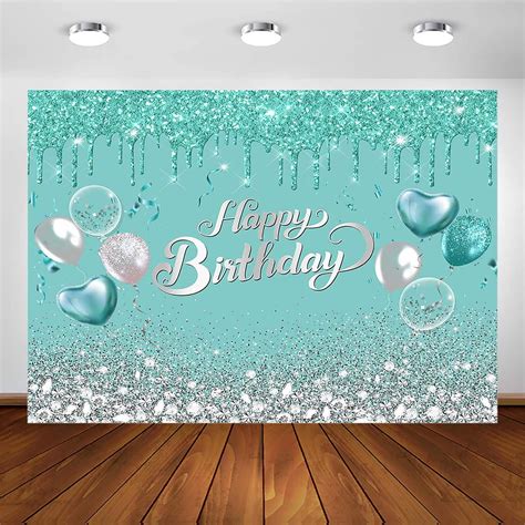 Amazon Avezano Teal Backdrop Teal And Silver Birthday Party