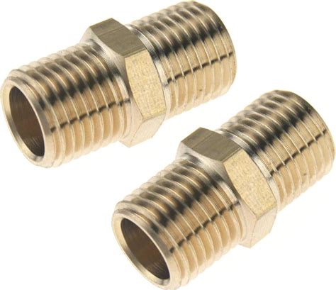 D2D 2pcs 1 4 Inch BSP Male Male Connector AirbrGGh Hose Adaptor Thread