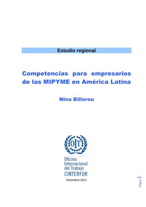 PDF Competencias para empresarios de las MIPYME en América Latina 2