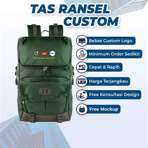 Jual Tas Ransel Backpack Souvenir Seminar Kit Custom Logo Nama Bordir