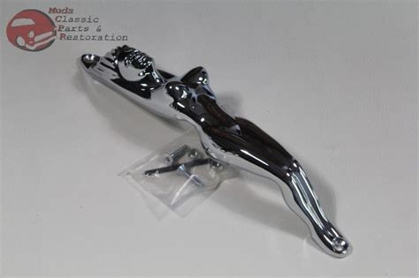 Nude Naked Lady Girl Figure Woman Model Chrome Grab Handles Hod Rod