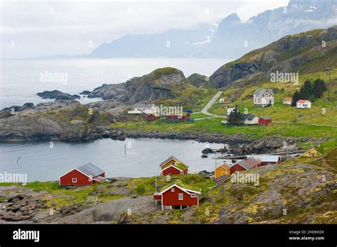 Norway Fjord Fishing Village Norways Fjords Fishing Villages Stock